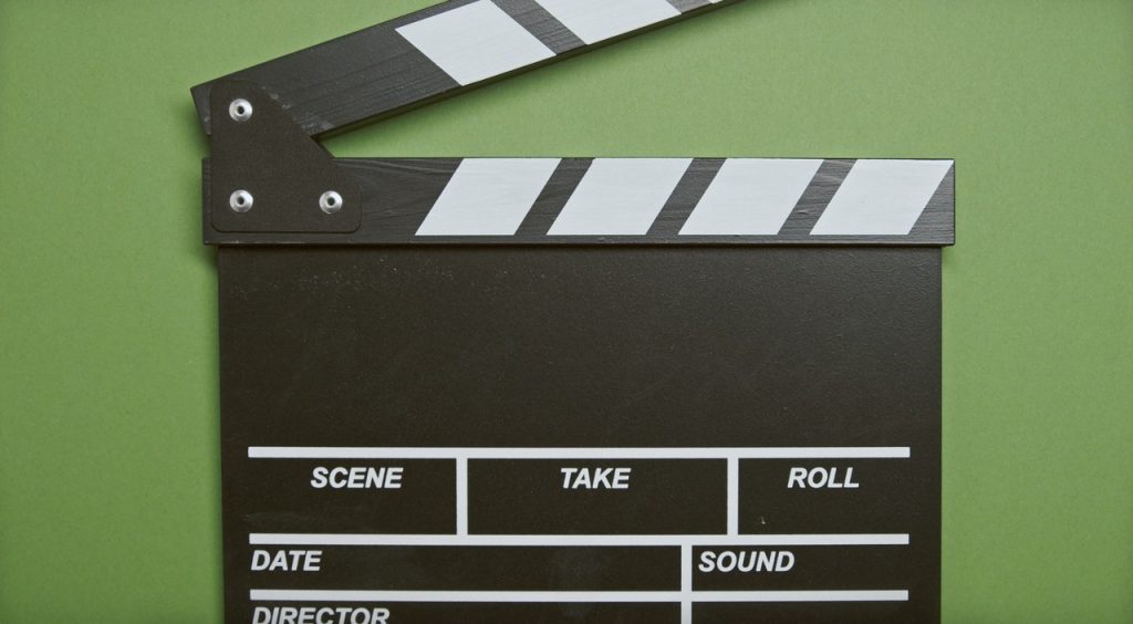 Clapperboard or Slate board used when filming scenes for videos